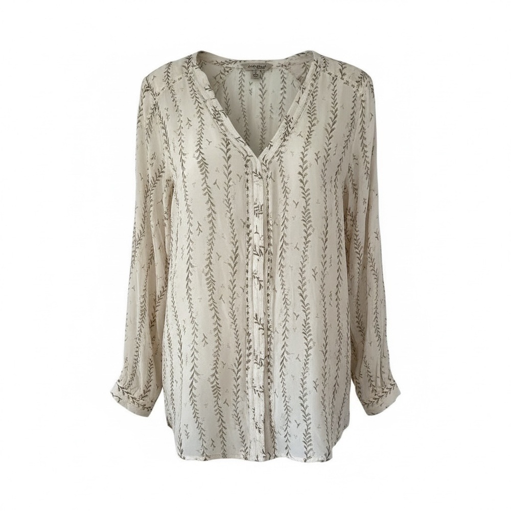 Lucky Brand Ivory Embellished Lace Henley Shirt
Long Sleeve Tunic Size L